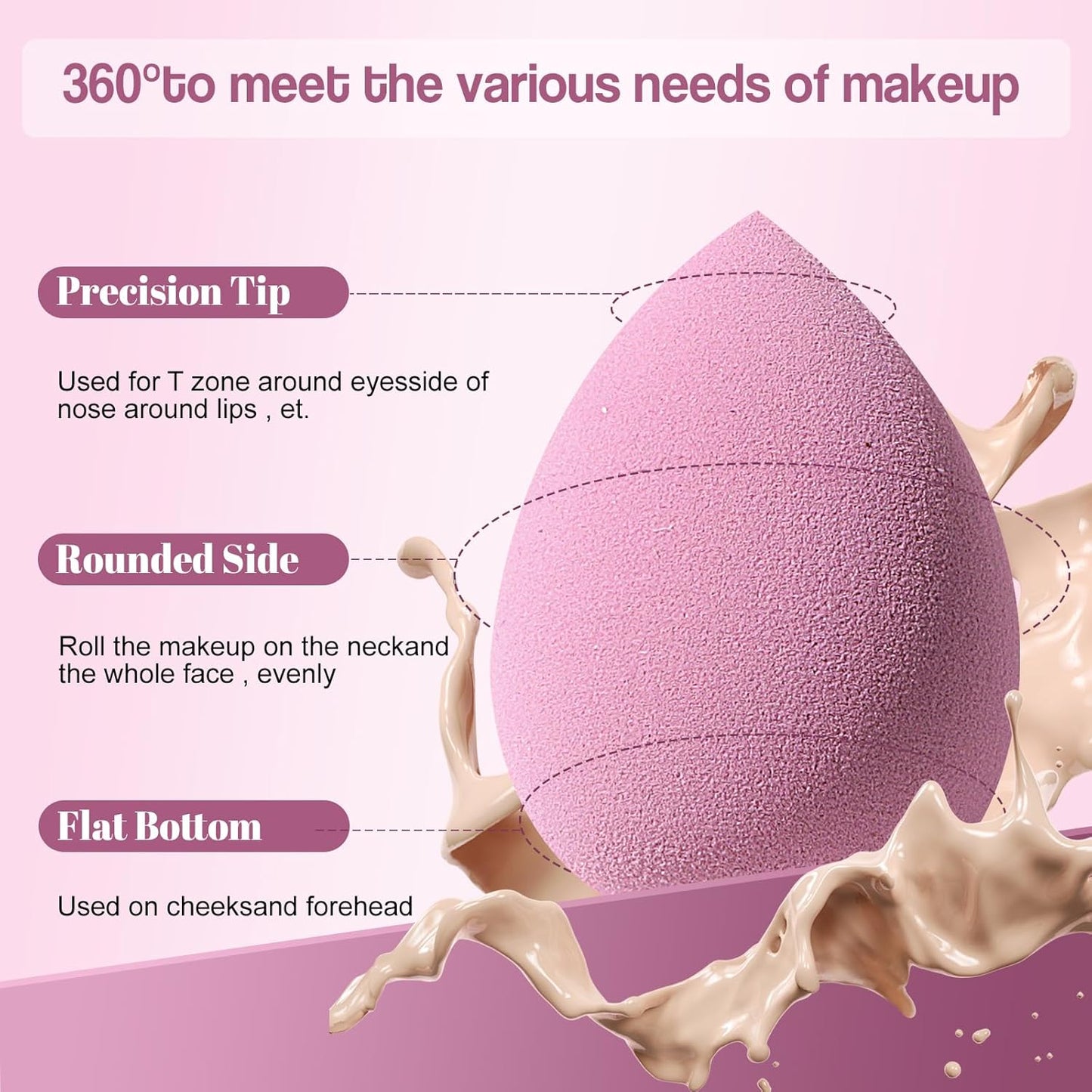 Makeup Sponge Set BS-MALL Triangle Puff 14 Pcs for Liquid