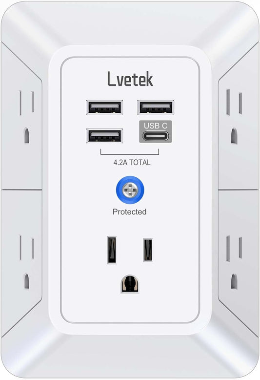 5 Outlet Extender Multi Plug Wall Outlets