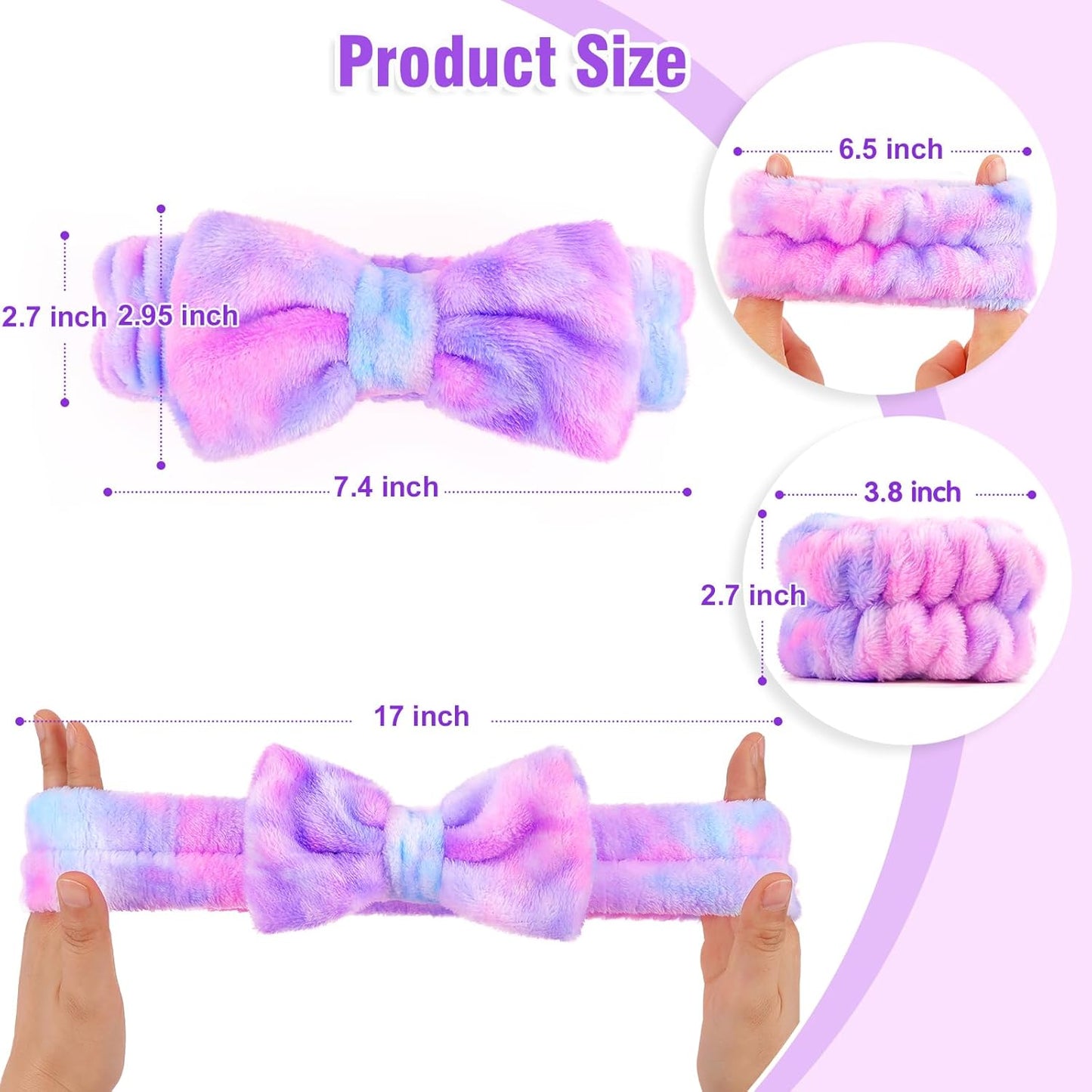 Spa Headbands for Women with Wristband Set
