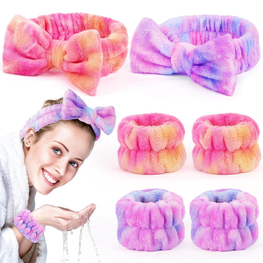 Spa Headbands for Women with Wristband Set